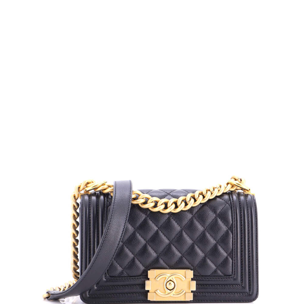 Chanel Small Boy Flap Bag Quilted Caviar